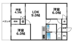 サンライフ弁天の物件間取画像